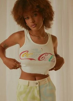 Rolla's Rolla's - Coke Unity Crop Tank - Vintage White