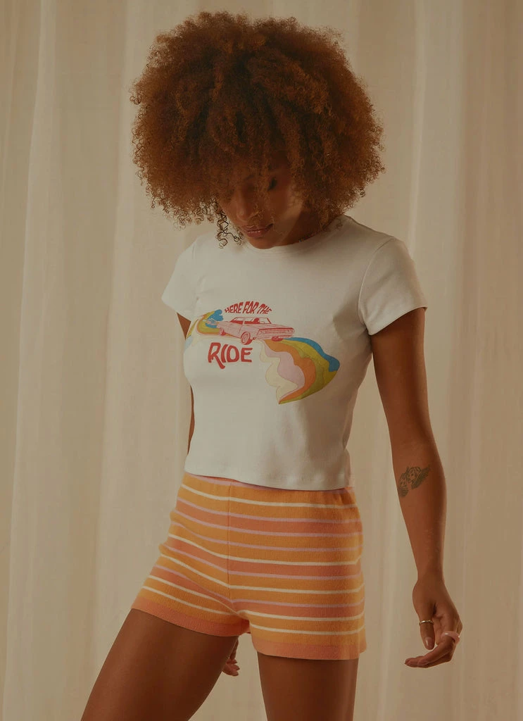 Charlie Holiday - Here For The Ride Slim Tee - White - Image 3