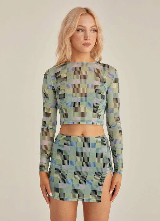 Riley Hubatka X Peppermayo - Nights In L.A Mesh Top - Techno Check - Image 3